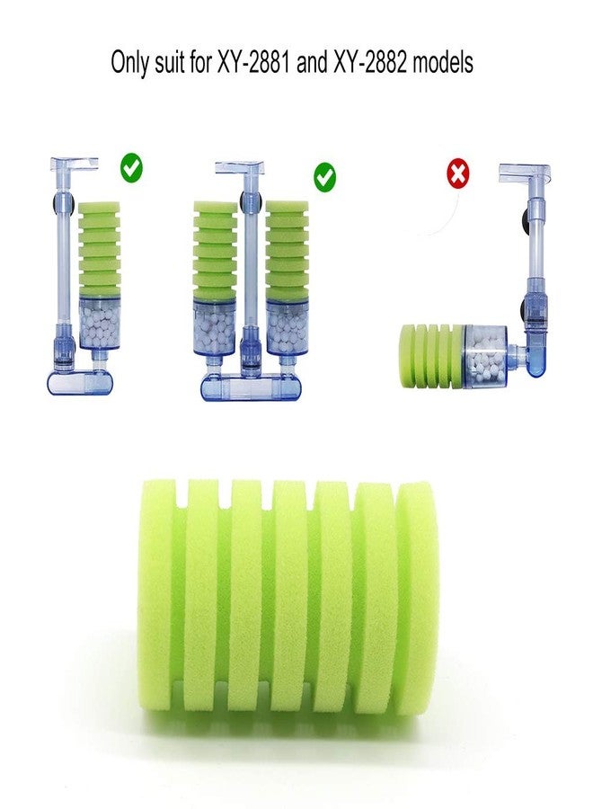 UPETTOOLS Aquarium Biochemical Sponge Filter, Ultra Quiet Aquarium Air Pump Bio Sponge Fish Tank Foam Filter (Green Sponge 4 Packs) - Image 3